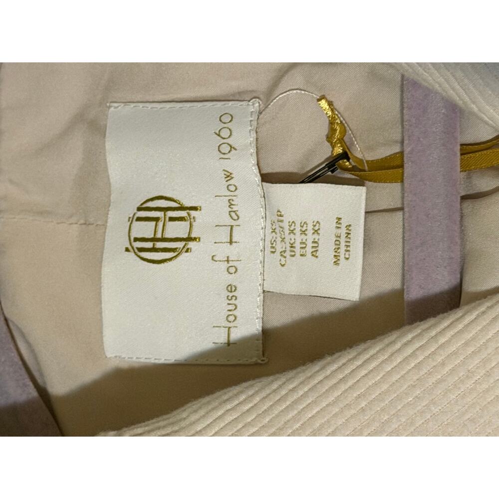 House of Harlow 1960 XS Cream Corduroy Cropped Blazer Double Breasted Ivory - Picture 7 of 10